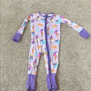 Little Sleepies Purple and Multicolor Kids Footie
